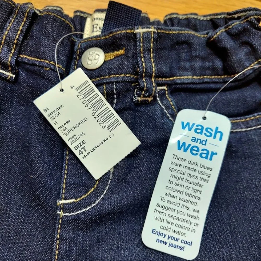 Bundle of‎ 2 Girl's Children's Place Jeans Size 4/4T New Blue Denim/Black Jeans